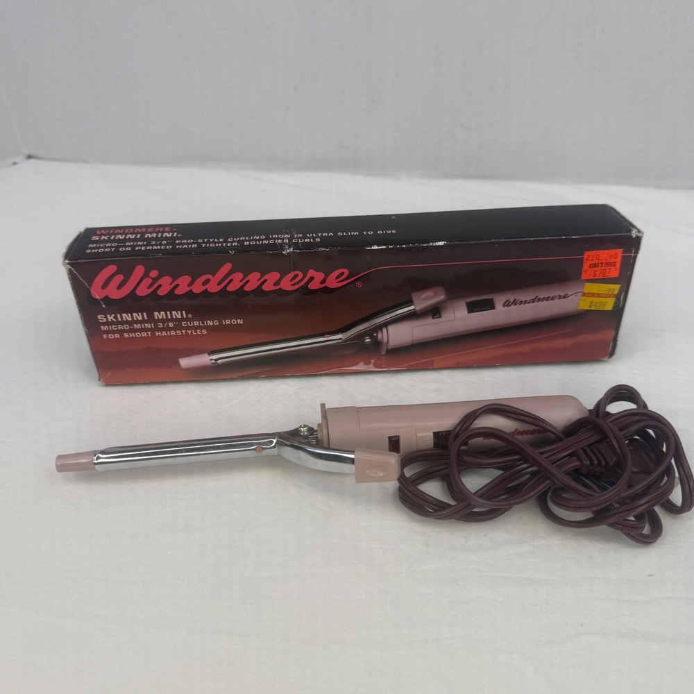Vtg Windmere Skinni Mini 3/8 Inch Micro-Mini Curling Iron for Short Hair Vintage